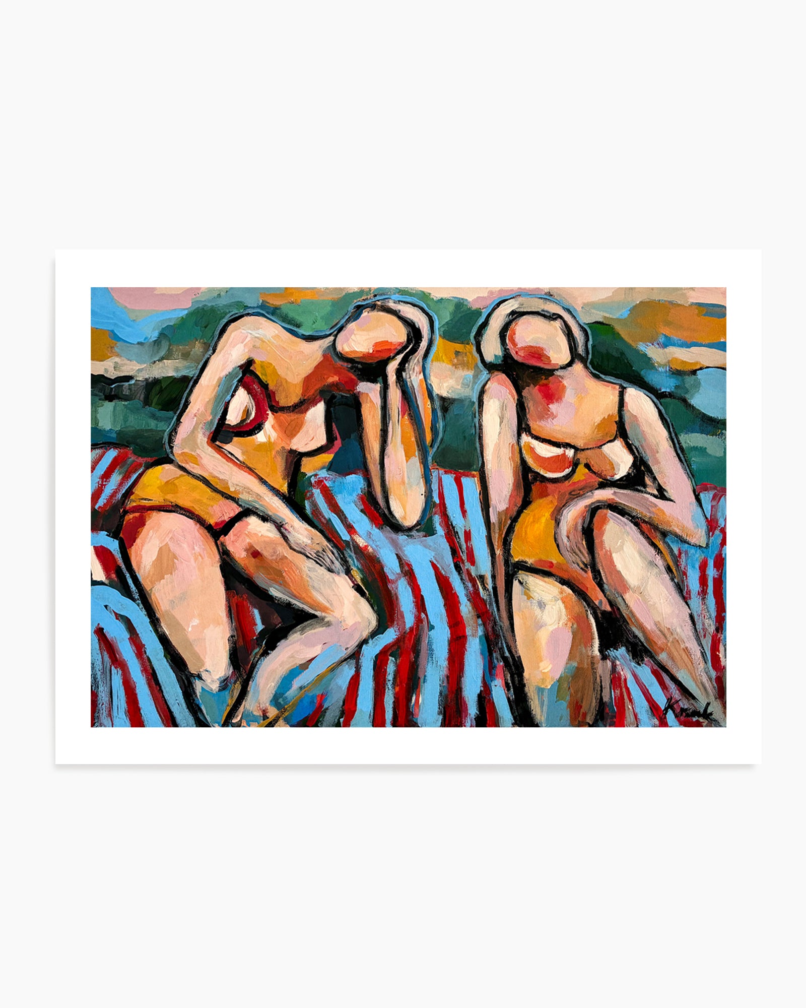 Summer Beach Lounging by Magdalena Krzak | Art Print