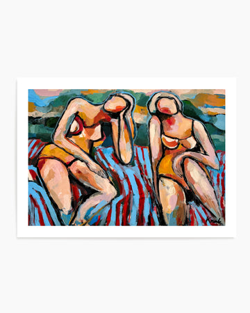 Summer Beach Lounging by Magdalena Krzak | Art Print
