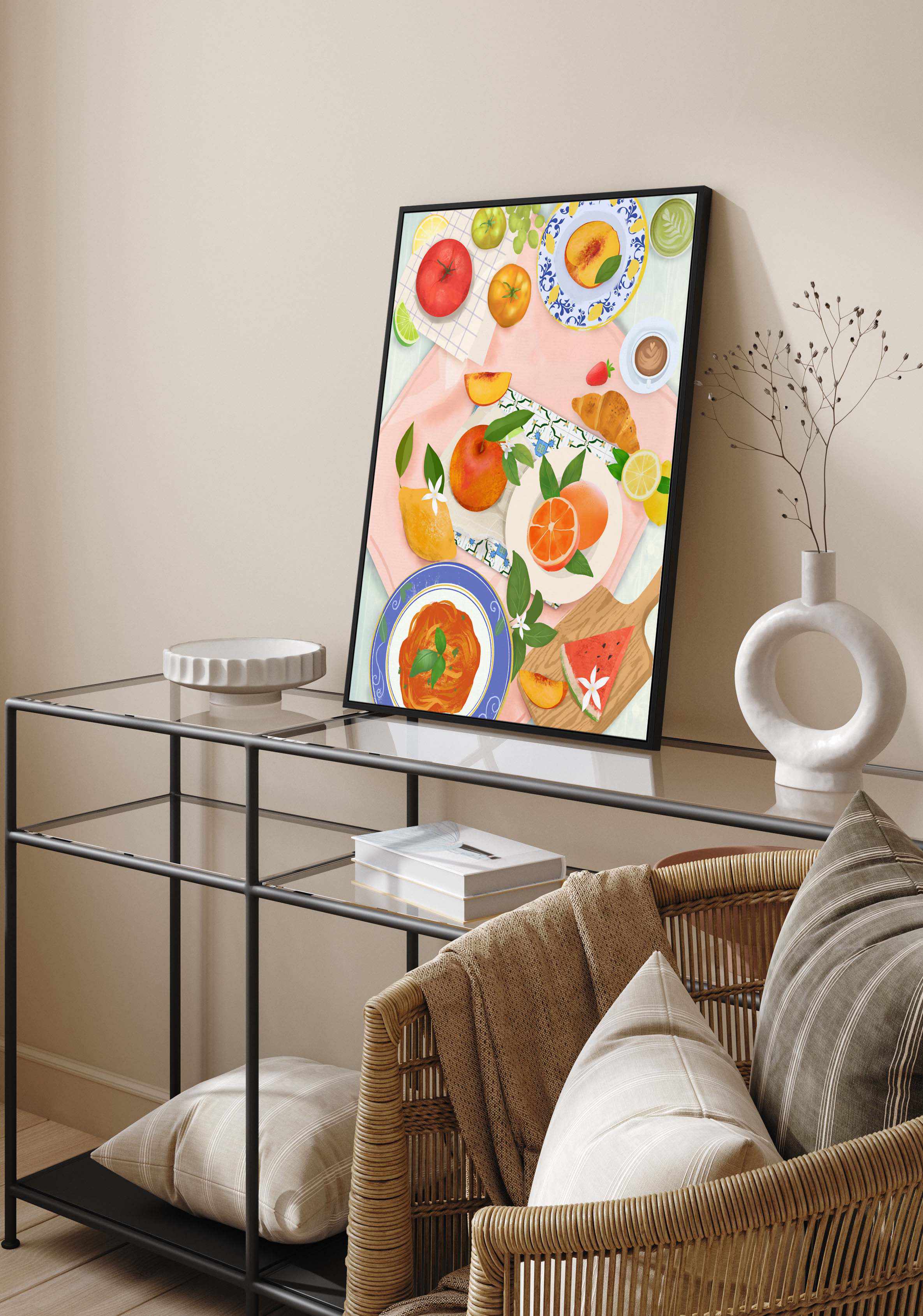 Summer Brunch By Petra Lizde | Framed Canvas Art Print