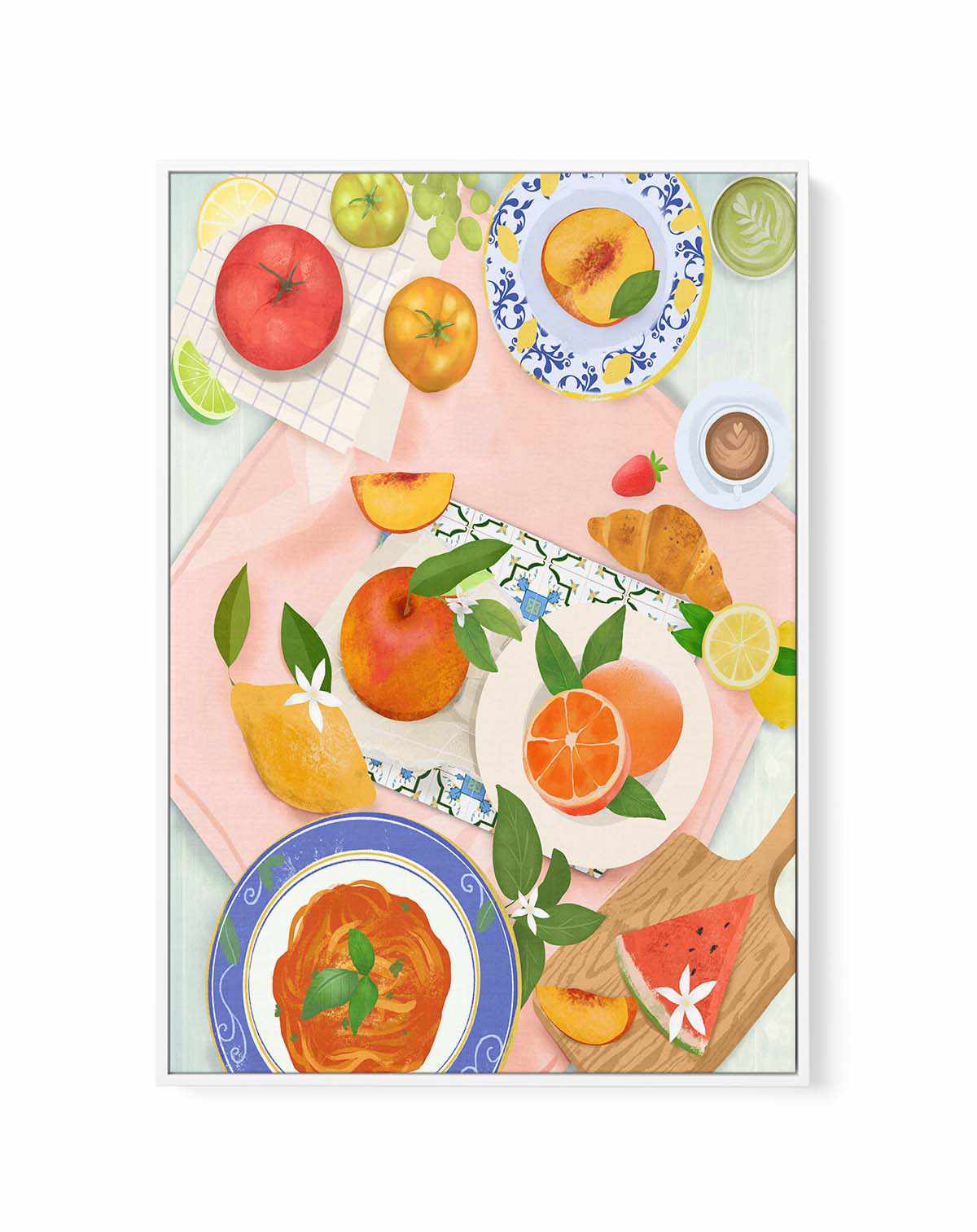 Summer Brunch by Petra Lizde | Framed Canvas Art Print