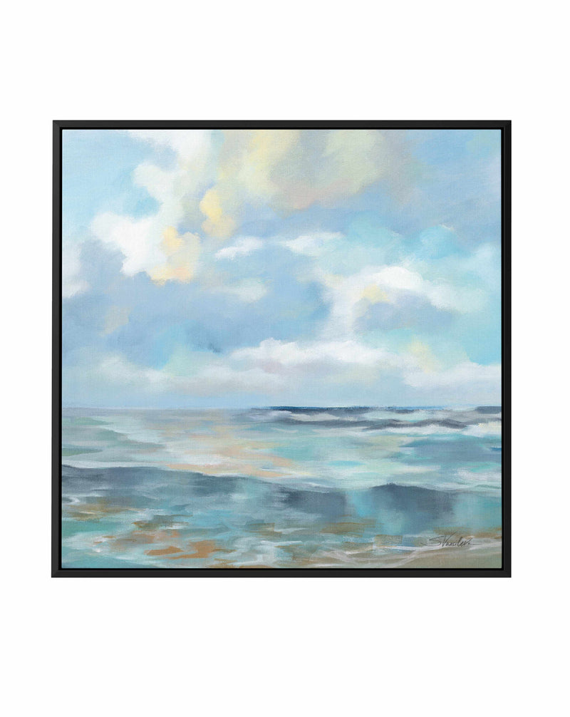 Summer Clouds Light Sq | Framed Canvas Art Print