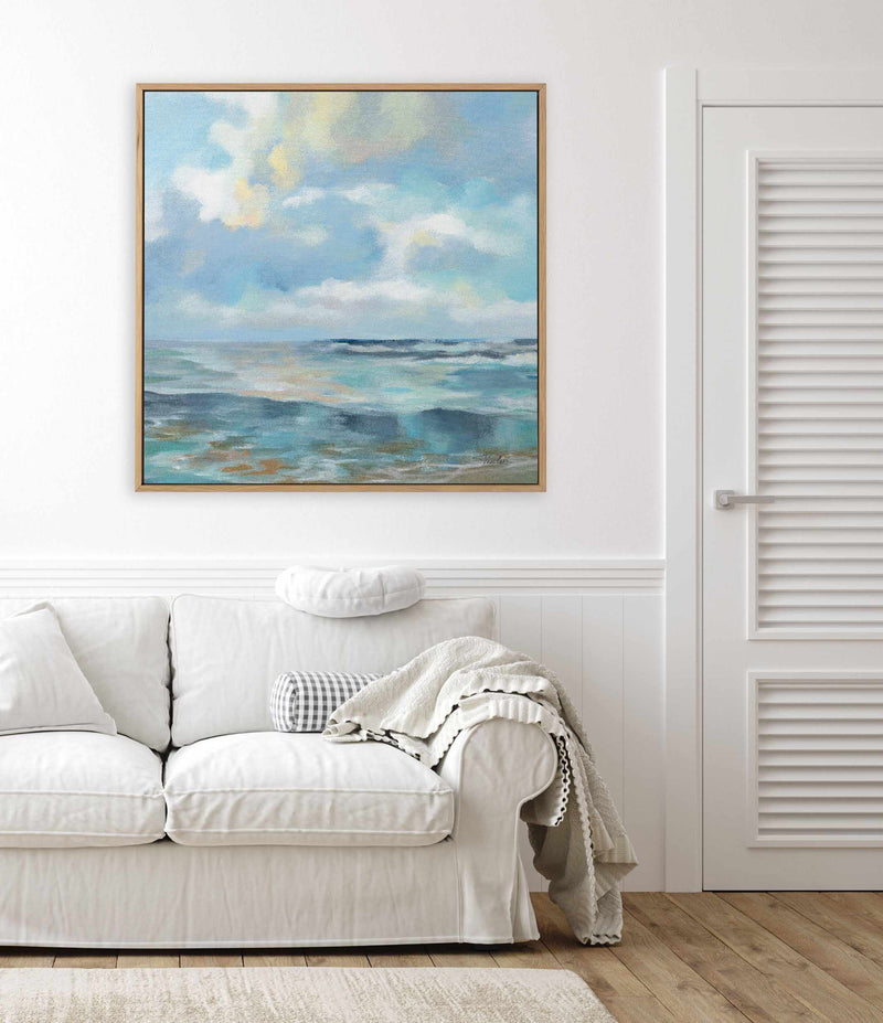 Summer Clouds Light Sq | Framed Canvas Art Print