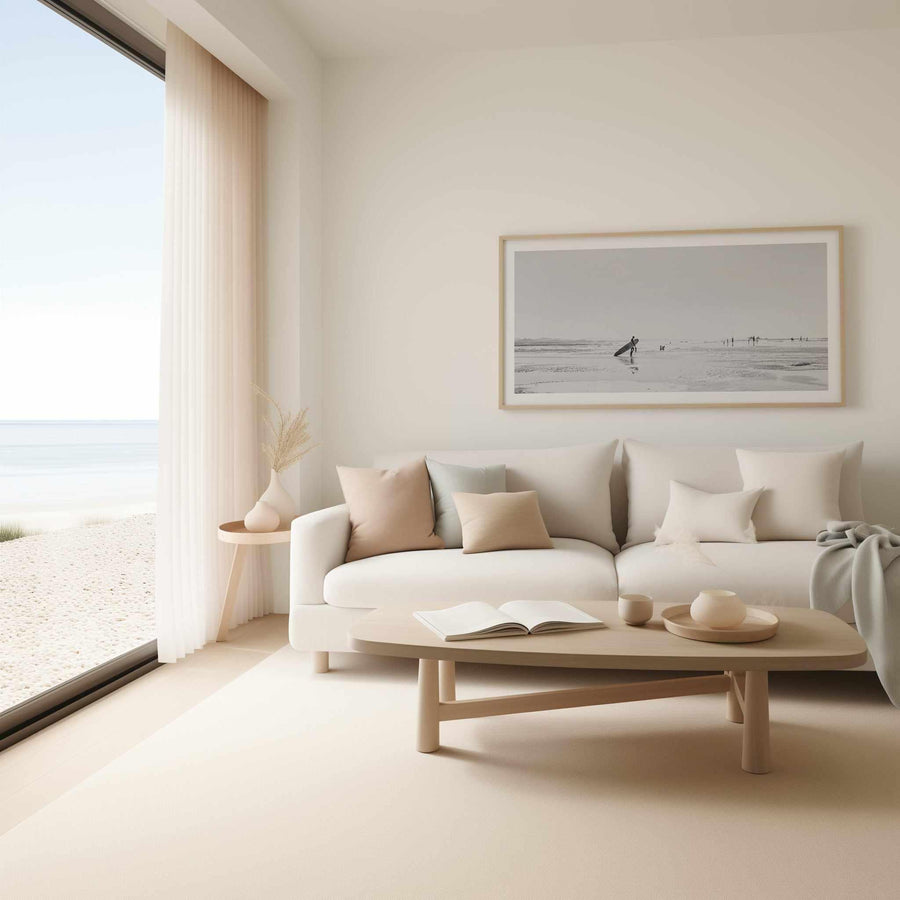 Summer Days, Wategos B&W | Panoramic Art Print from Olive et Oriel where you can shop wallpaper and artworks online