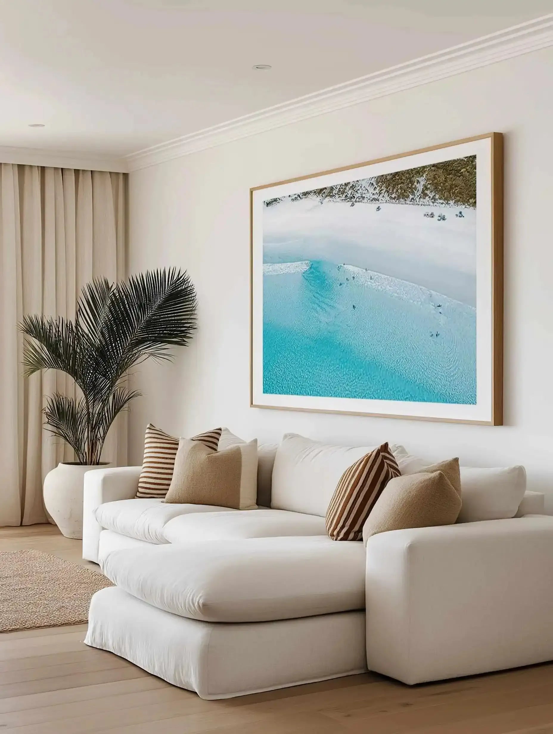 Summer Days Wharton Beach | Aerial Photo Wall Art Print from Olive et Oriel where you can shop wallpaper and artworks online