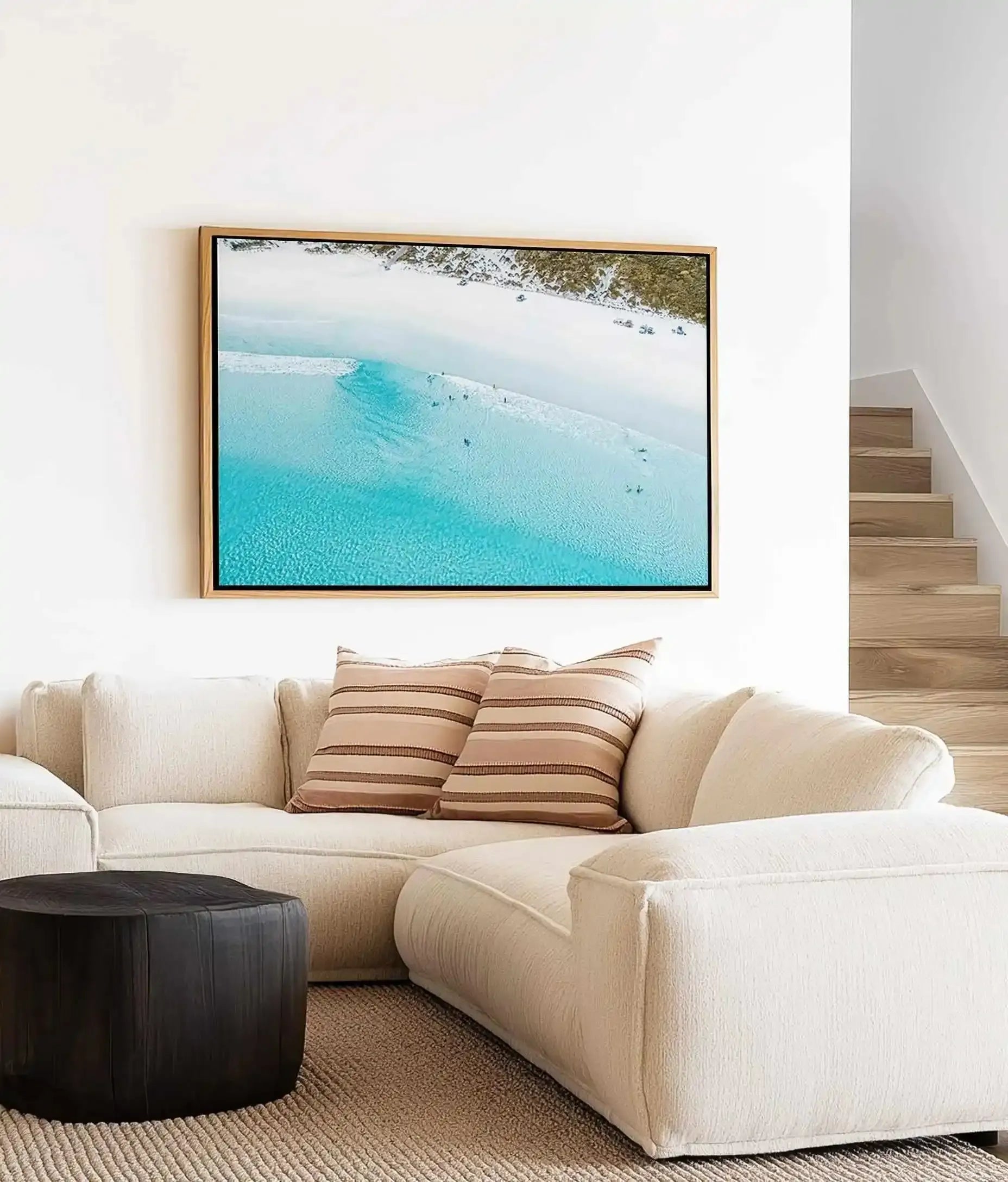 Summer Days Wharton Beach | Aerial Photo Wall Framed Canvas Art Print from Olive et Oriel where you can shop wallpaper and artworks online
