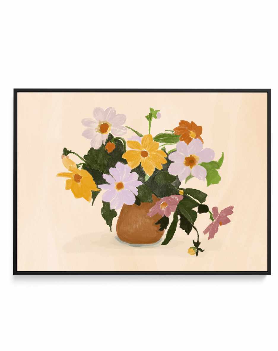 Summer Flowers by Jenny Liz Rome | Framed Canvas Art Print