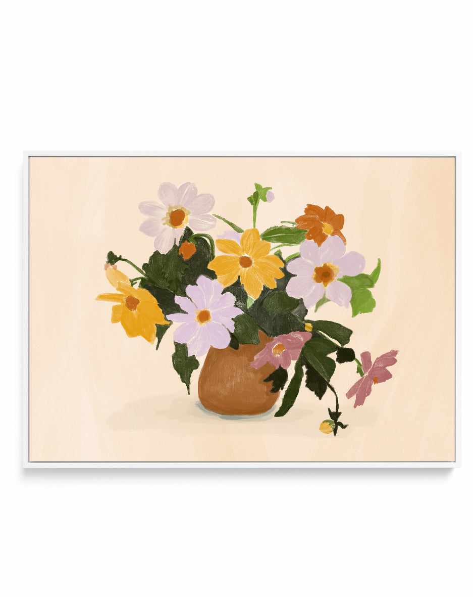 Summer Flowers by Jenny Liz Rome | Framed Canvas Art Print