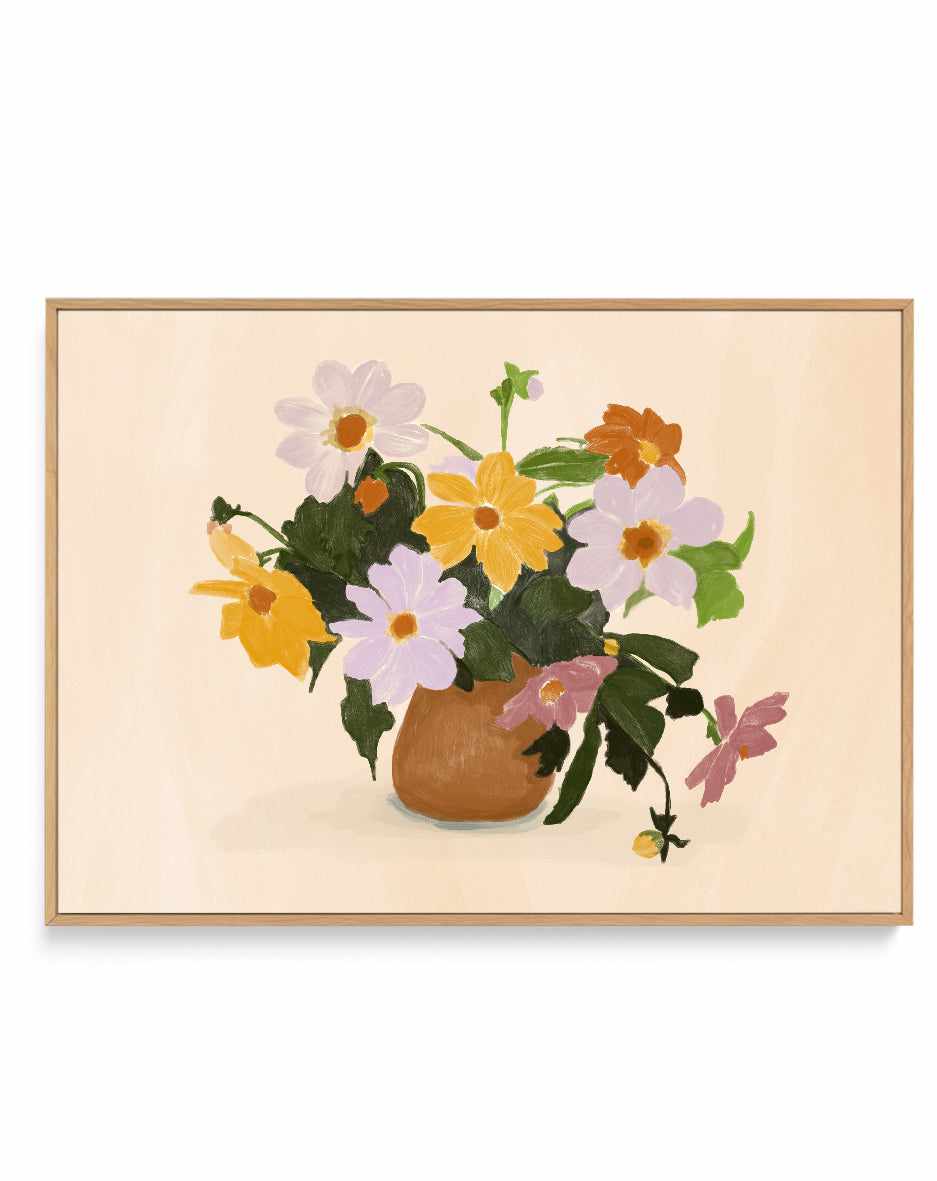 Summer Flowers by Jenny Liz Rome | Framed Canvas Art Print