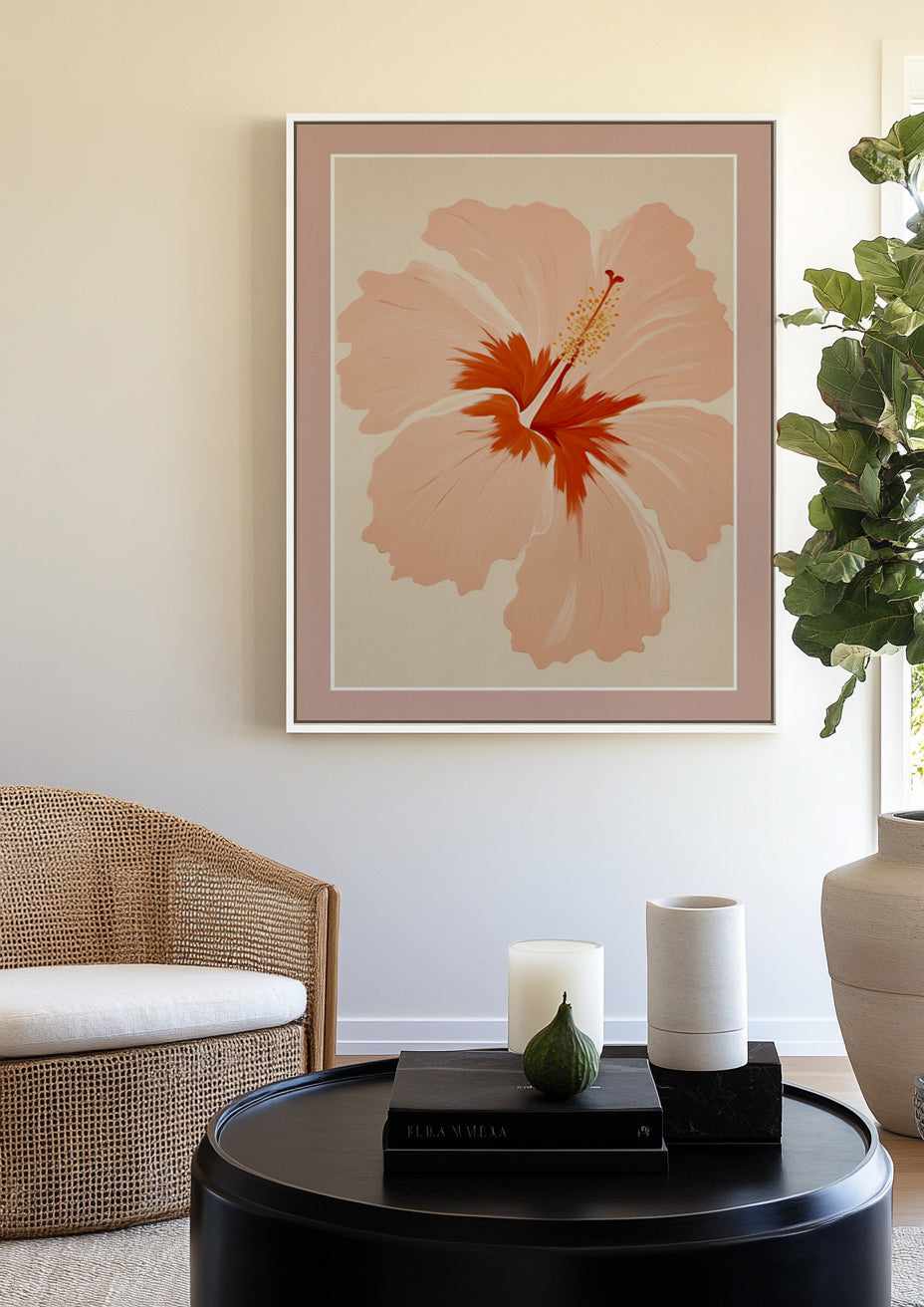 Summer Hibiscus | Framed Canvas Art Print