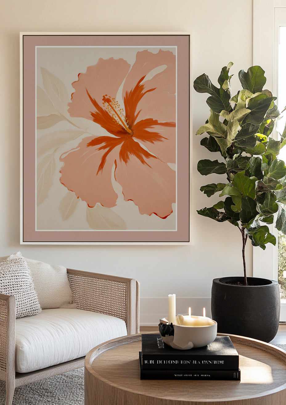 Summer Hibiscus I | Framed Canvas Art Print