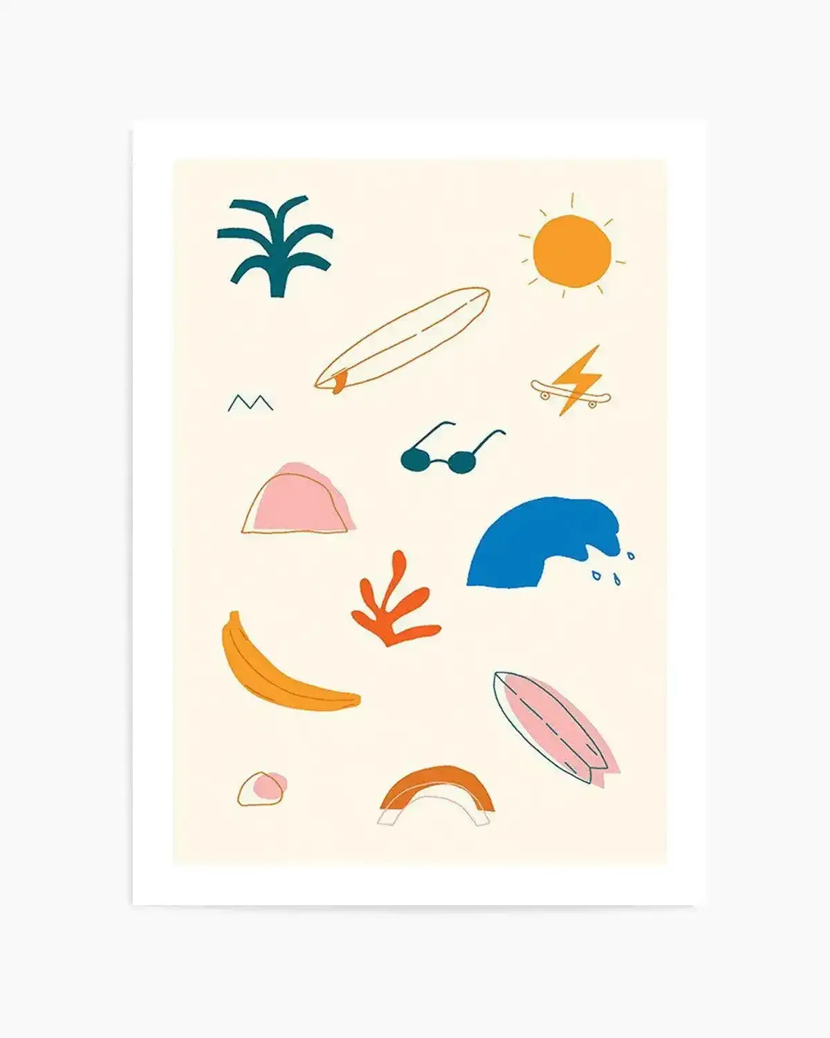 Summer Holiday Art Print from Olive et Oriel where you can shop wallpaper and artworks online