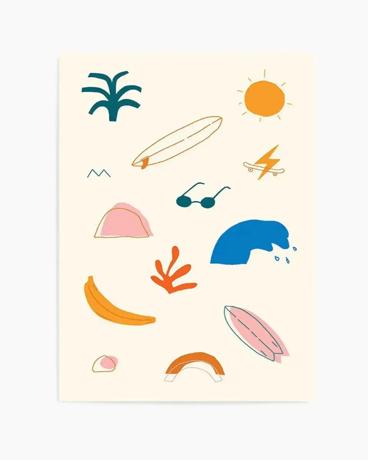 Summer Holiday Art Print from Olive et Oriel where you can shop wallpaper and artworks online