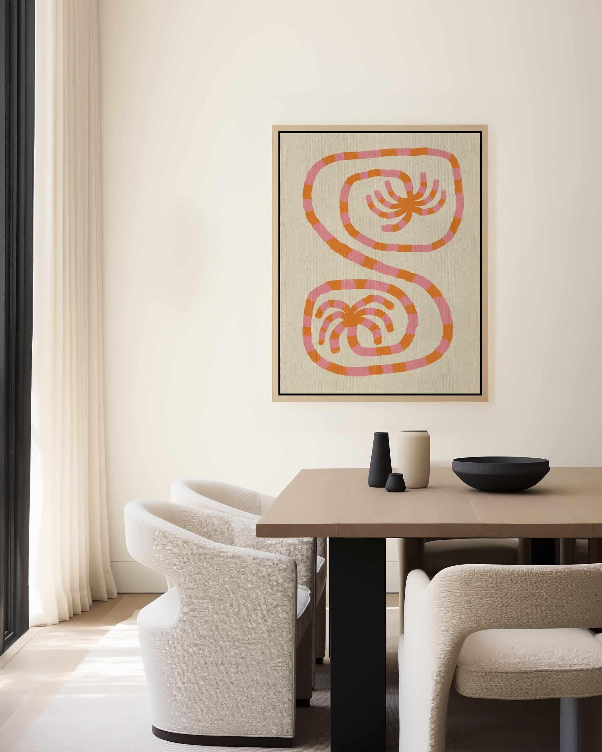 Summer Palms Connection by Shatha Al Dafai | Framed Canvas Art Print from Olive et Oriel where you can shop wallpaper and artworks online