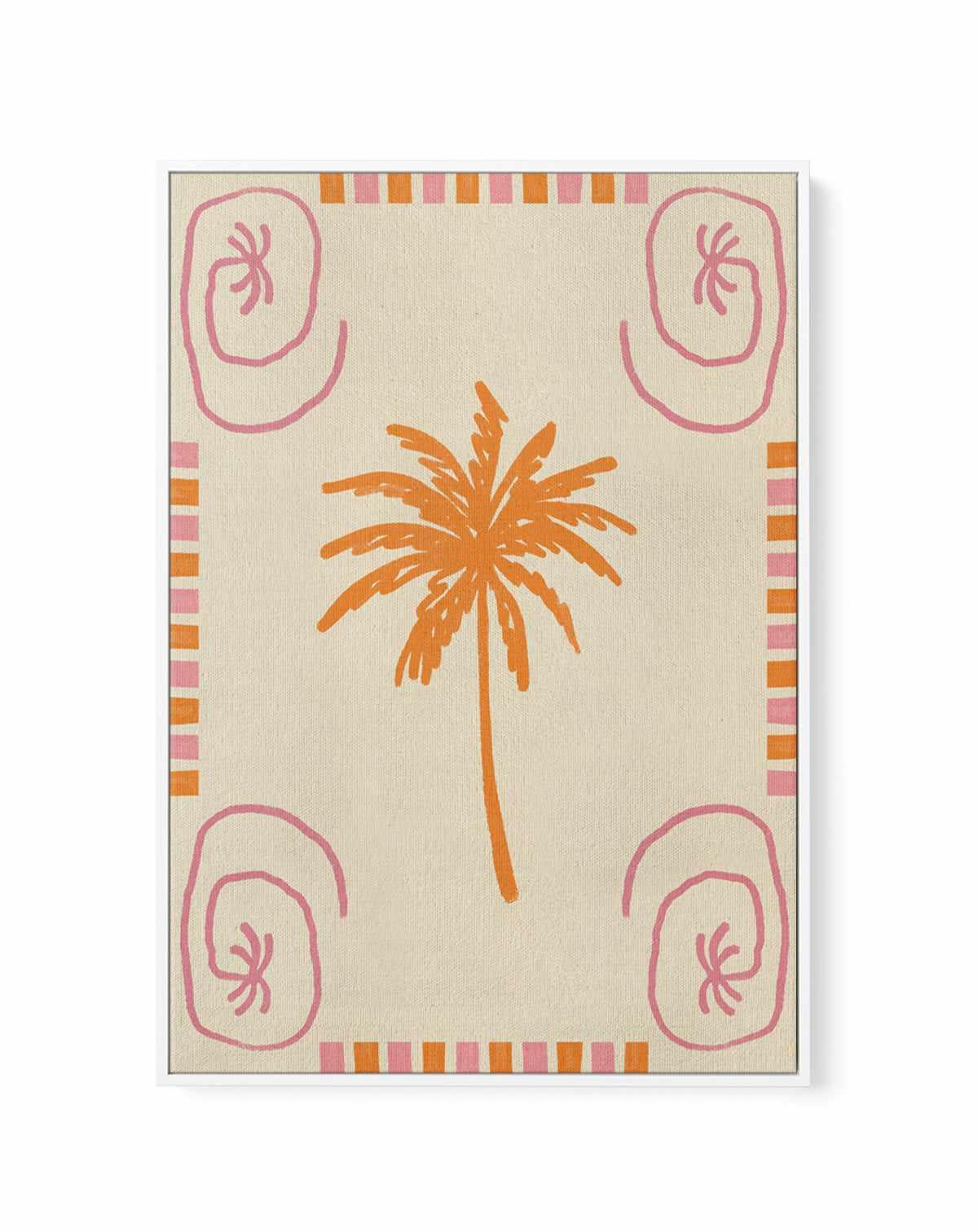 Summer Palms Dance by Shatha Al Dafai | Framed Canvas Art Print from Olive et Oriel where you can shop wallpaper and artworks online