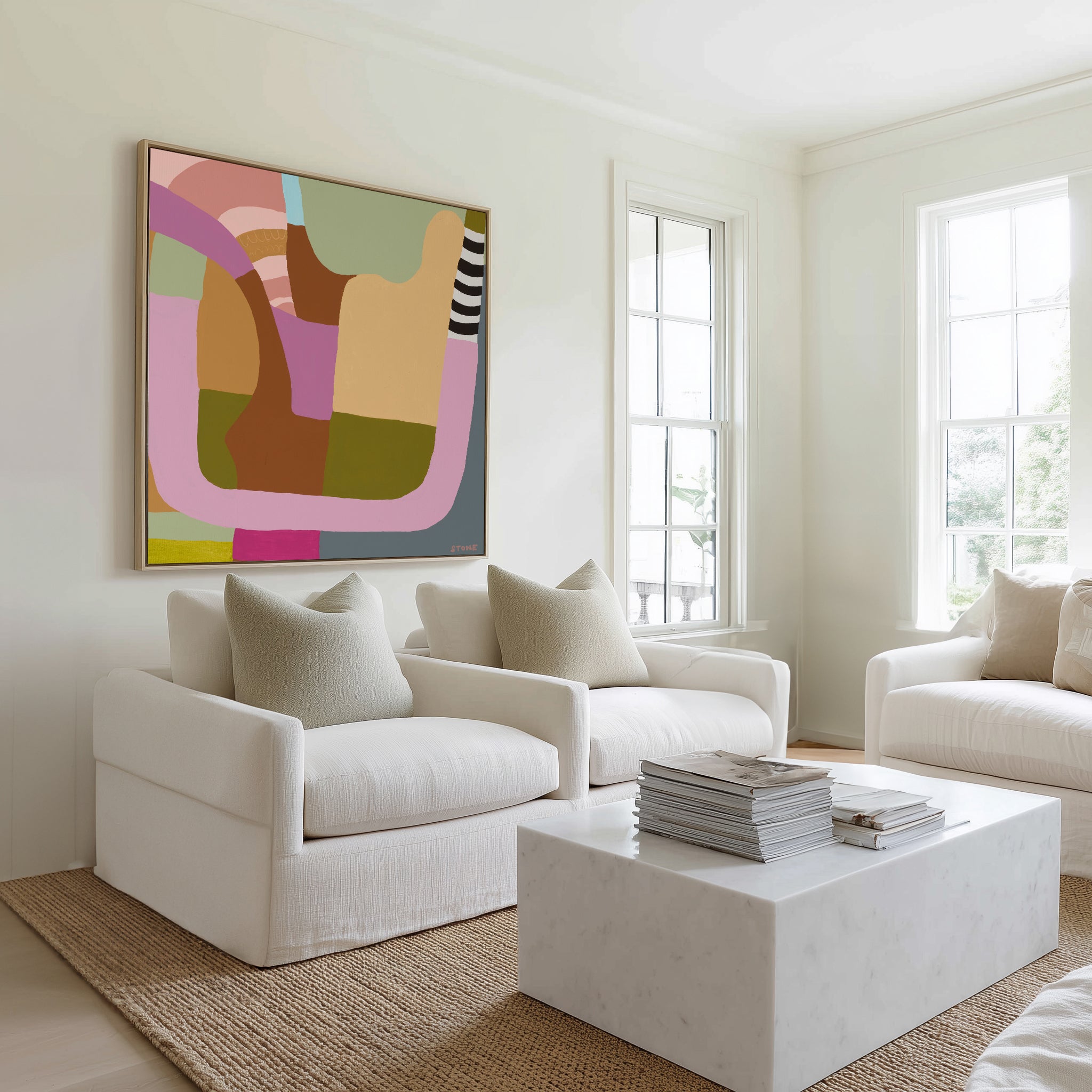 Summer Parties by Belinda Stone | Framed Canvas Art Print