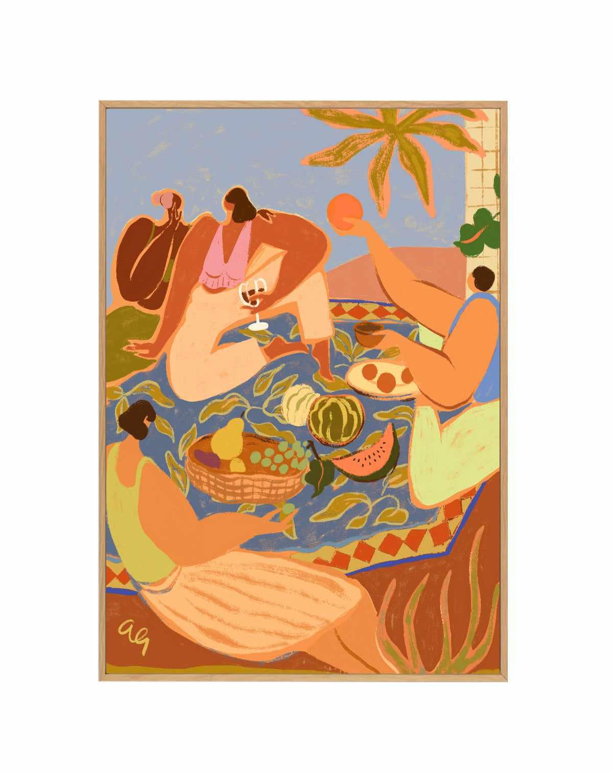 Summer Picnic by Arty Guava | Framed Canvas Art Print from Olive et Oriel where you can shop wallpaper and artworks online