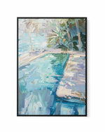 Summer Pool View No I | Framed Canvas Art Print