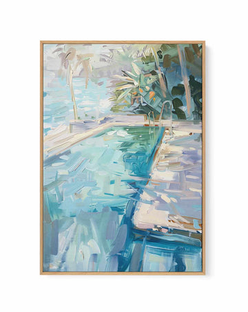 Summer Pool View No I | Framed Canvas Art Print from Olive et Oriel where you can shop wallpaper and artworks online