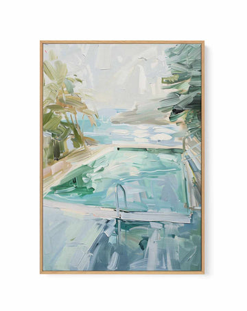 Summer Pool View No III | Framed Canvas Art Print from Olive et Oriel where you can shop wallpaper and artworks online