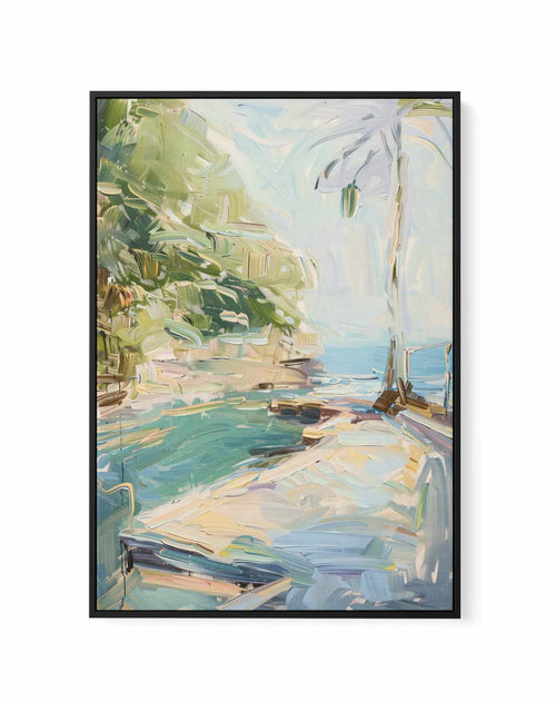 Summer Pool View No IV | Framed Canvas Art Print