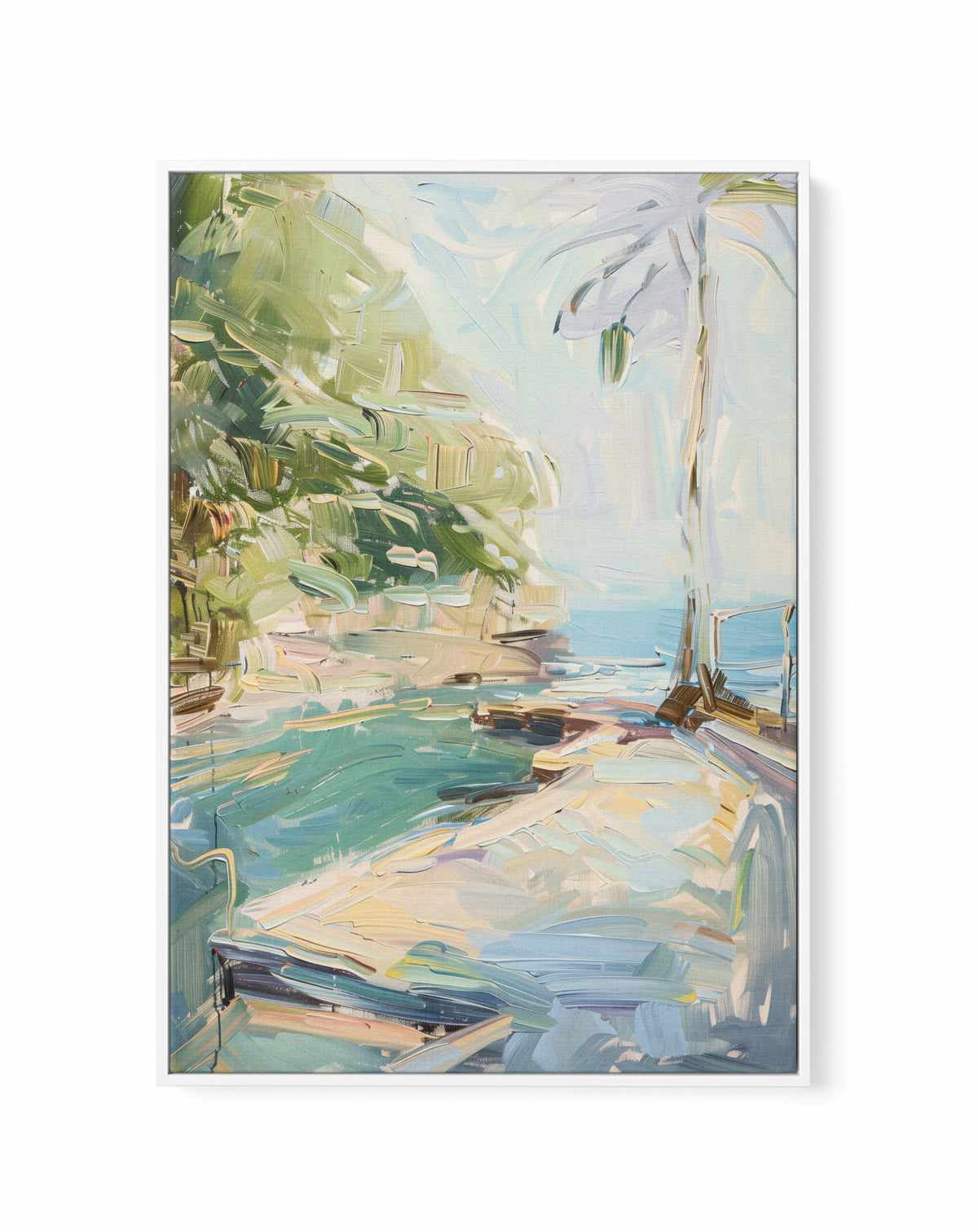 Summer Pool View No IV | Framed Canvas Art Print