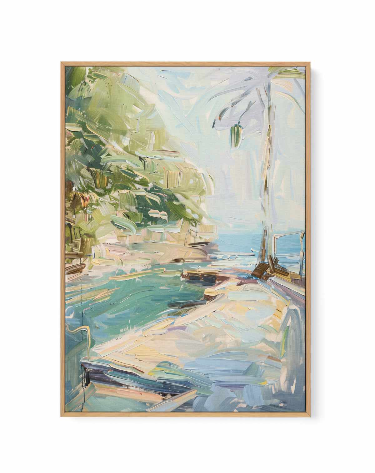 Summer Pool View No IV | Framed Canvas Art Print