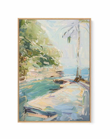 Summer Pool View No IV | Framed Canvas Art Print from Olive et Oriel where you can shop wallpaper and artworks online