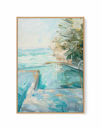 Summer Pool View No V | Framed Canvas Art Print from Olive et Oriel where you can shop wallpaper and artworks online