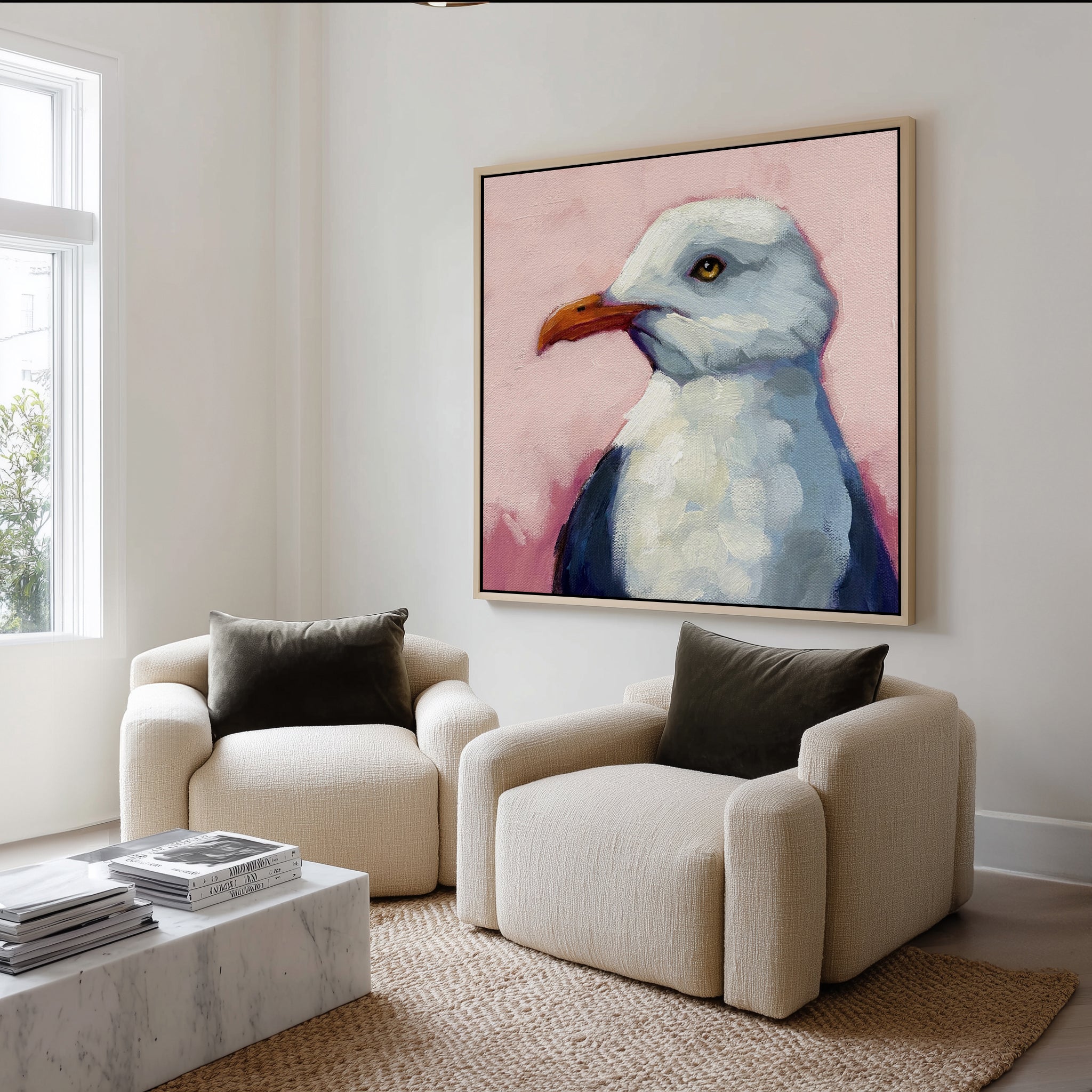 Summer Seagull 2 by Lucia Stewart | Framed Canvas Art Print
