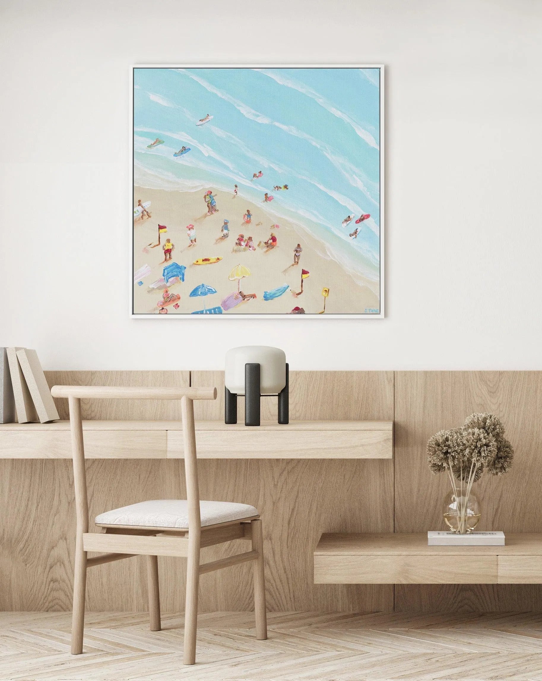 Summer in Bondi by Belinda Stone | Framed Canvas-CANVAS-You can shop wall art online with Olive et Oriel for everything from abstract art to fun kids wall art. Our beautiful modern art prints and canvas art are available from large canvas prints to wall art paintings and our proudly Australian artwork collection offers only the highest quality framed large wall art and canvas art Australia - You can buy fashion photography prints or Hampton print posters and paintings on canvas from Olive et Ori