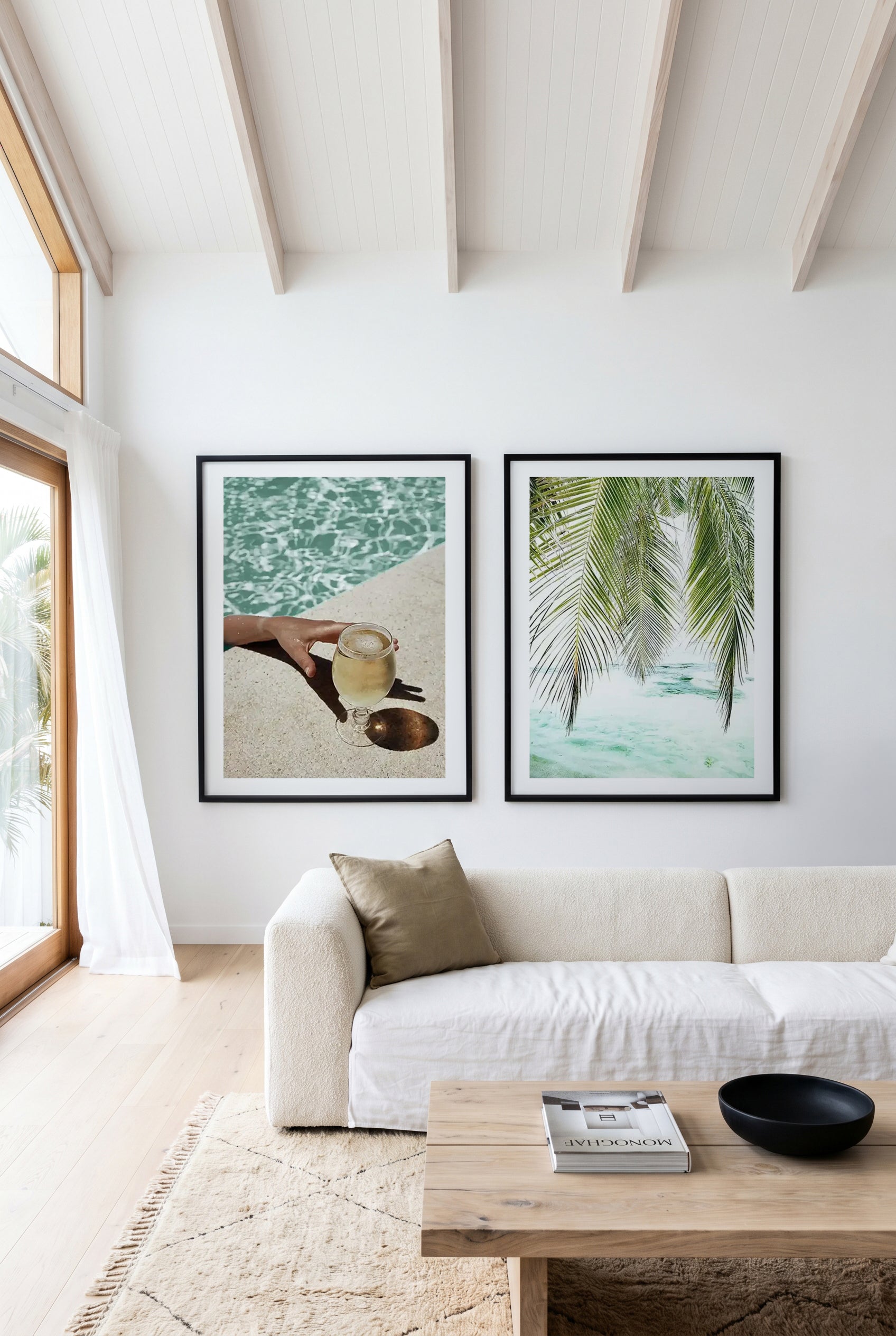 Summer Session & Seaside Palm Art Print Set of 2 | Matching Wall Art