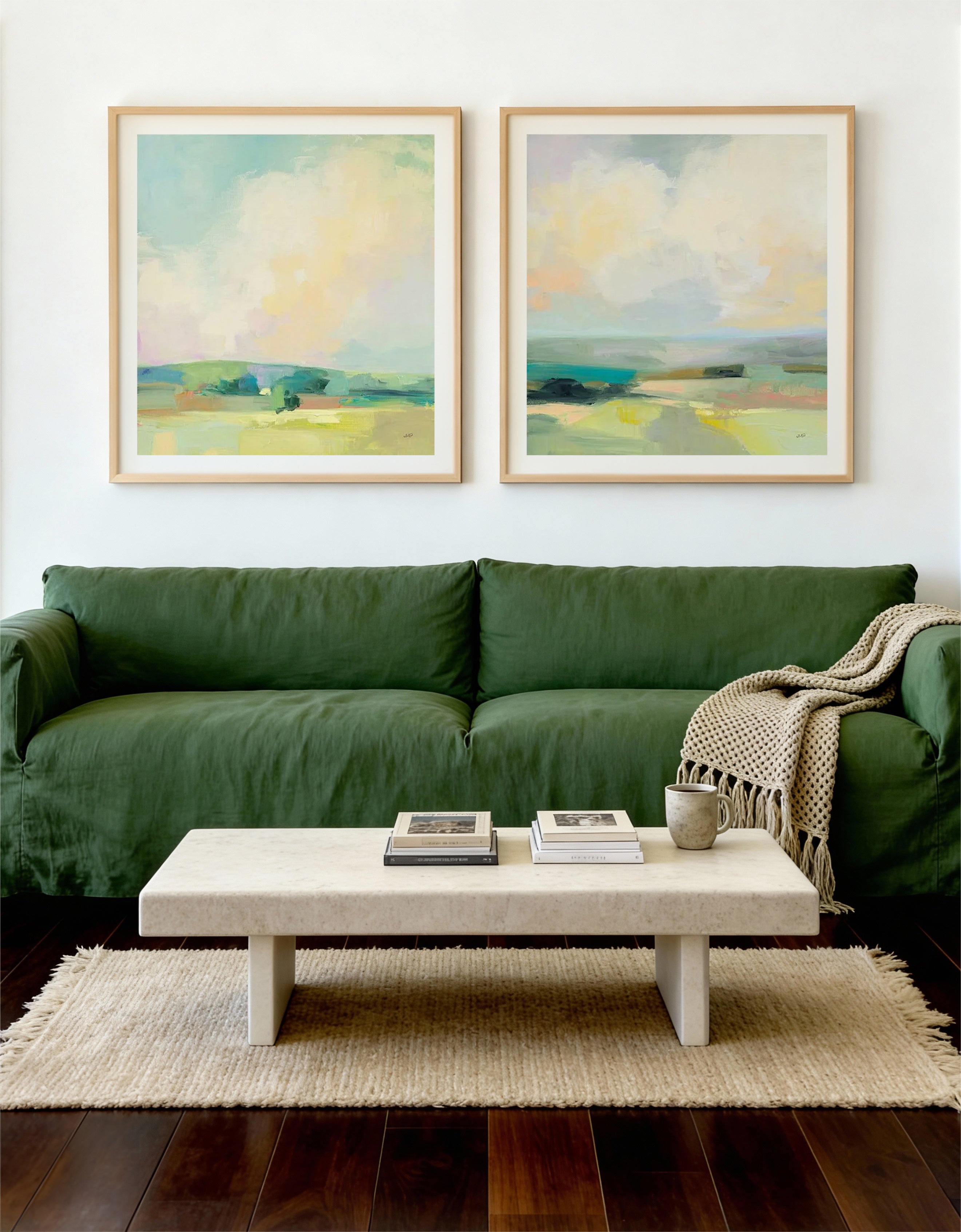 Summer Sky II & III Art Print Set of 2 | Matching Wall Art