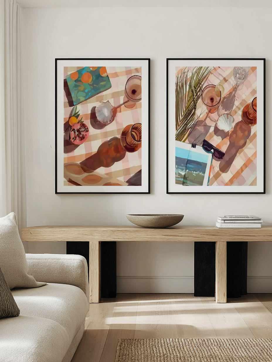 Summer Still Life I & II Art Print Set of 2 | Matching Wall Art from Olive et Oriel where you can shop wallpaper and artworks online