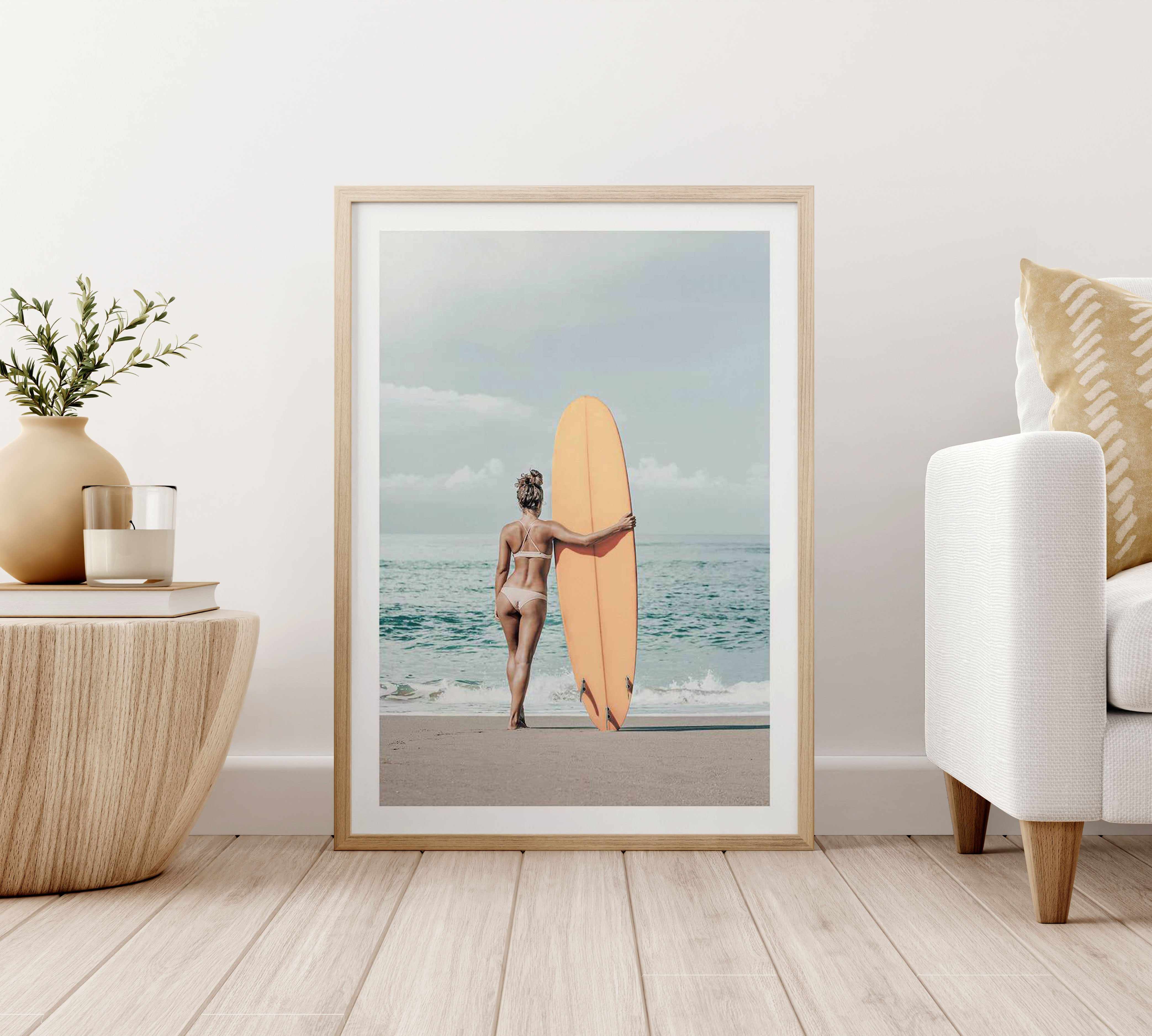 Summer Surf Check Art Print