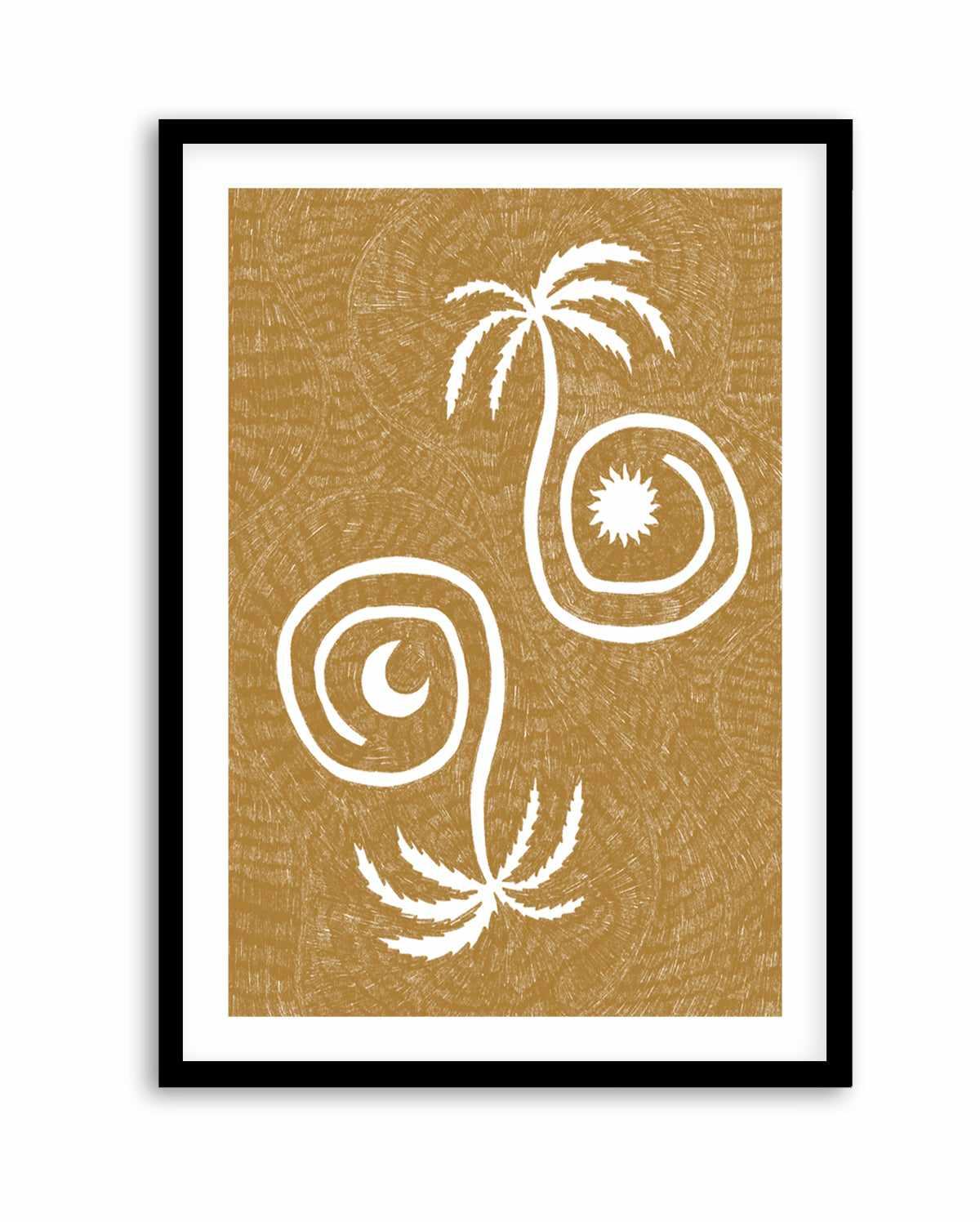 Sun Moon And Palm Trees Yellow by Shatha Al Dafai | Art Print from Olive et Oriel where you can shop wallpaper and artworks online
