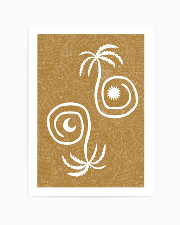 Sun Moon And Palm Trees Yellow by Shatha Al Dafai | Art Print from Olive et Oriel where you can shop wallpaper and artworks online