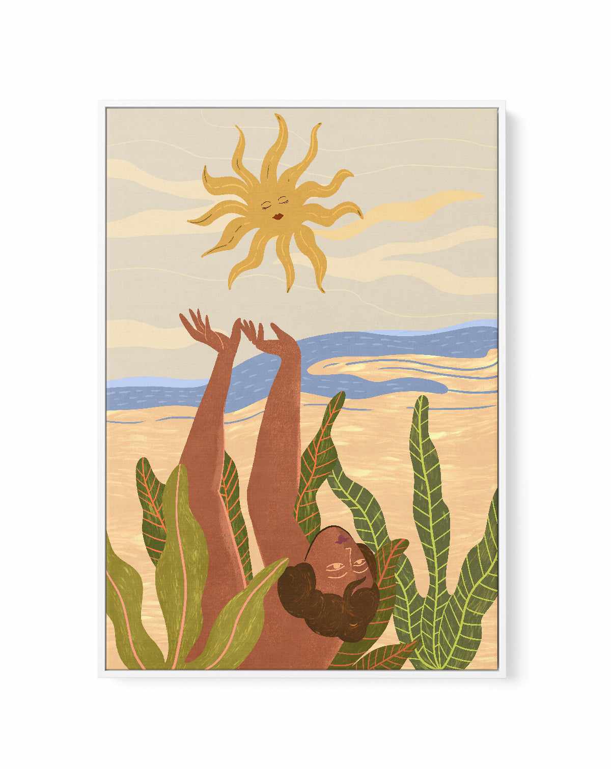 Sun Worship by Arty Guava | Framed Canvas Art Print