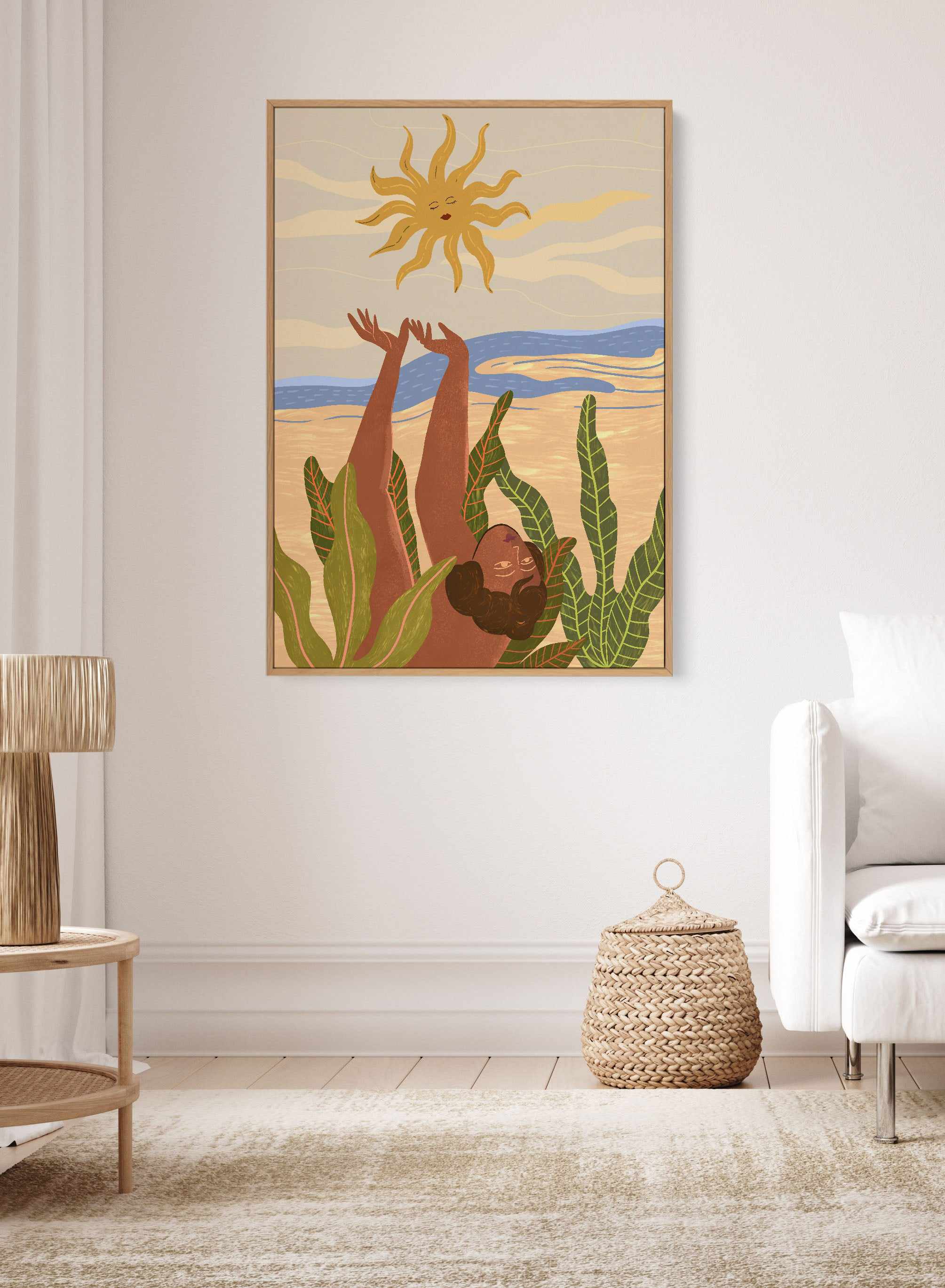 Sun Worship by Arty Guava | Framed Canvas Art Print