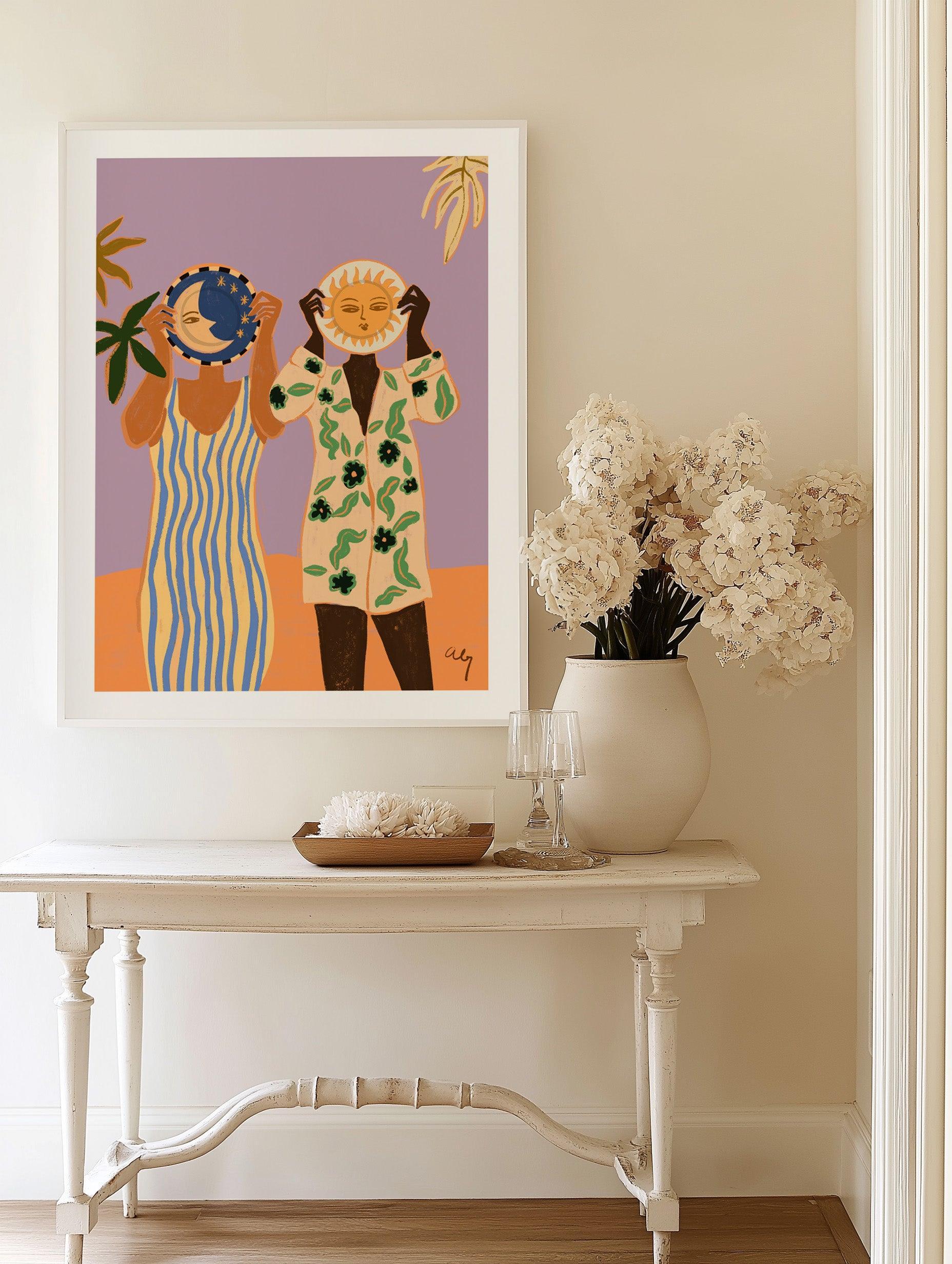 Sun & Moon by Arty Guava | Art Print from Olive et Oriel where you can shop wallpaper and artworks online