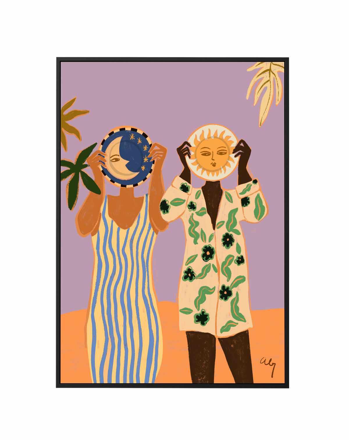 Sun & Moon by Arty Guava | Framed Canvas Art Print from Olive et Oriel where you can shop wallpaper and artworks online
