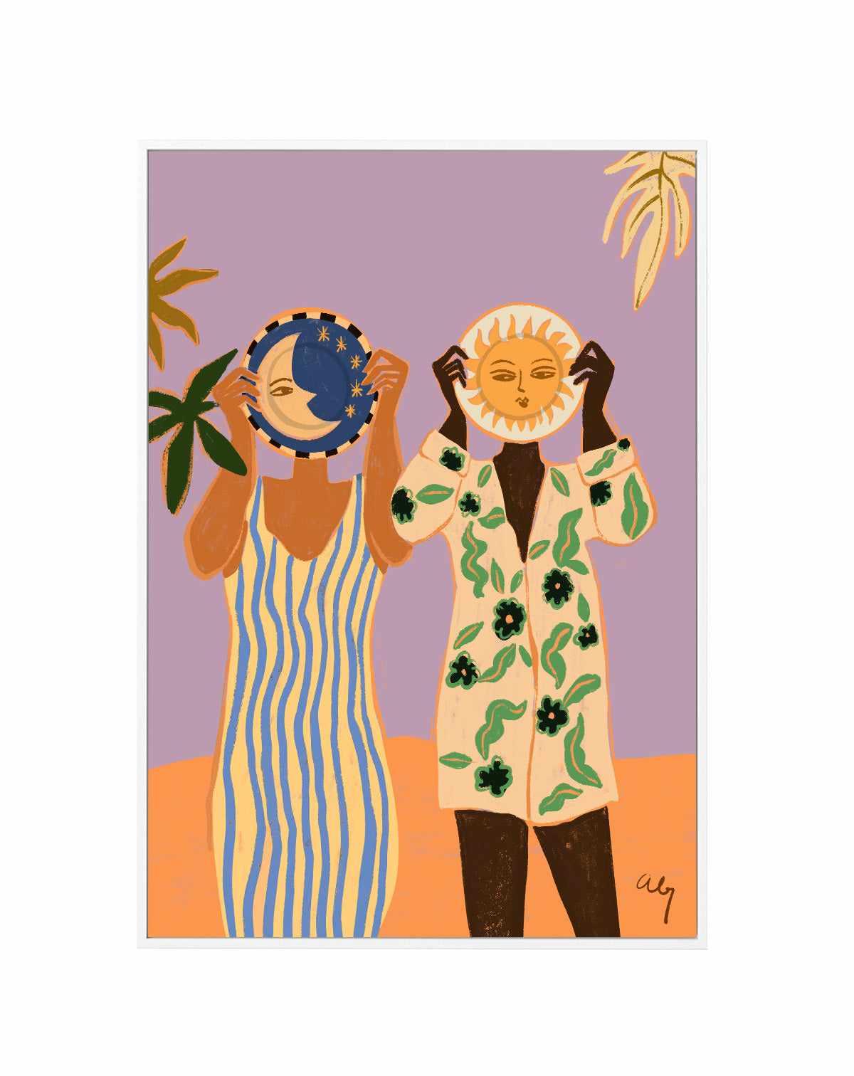 Sun & Moon by Arty Guava | Framed Canvas Art Print from Olive et Oriel where you can shop wallpaper and artworks online