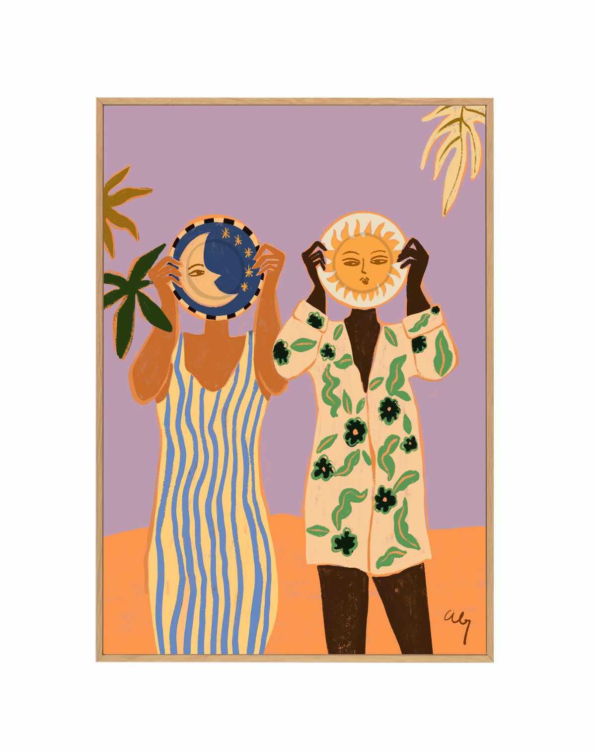 Sun & Moon by Arty Guava | Framed Canvas Art Print from Olive et Oriel where you can shop wallpaper and artworks online