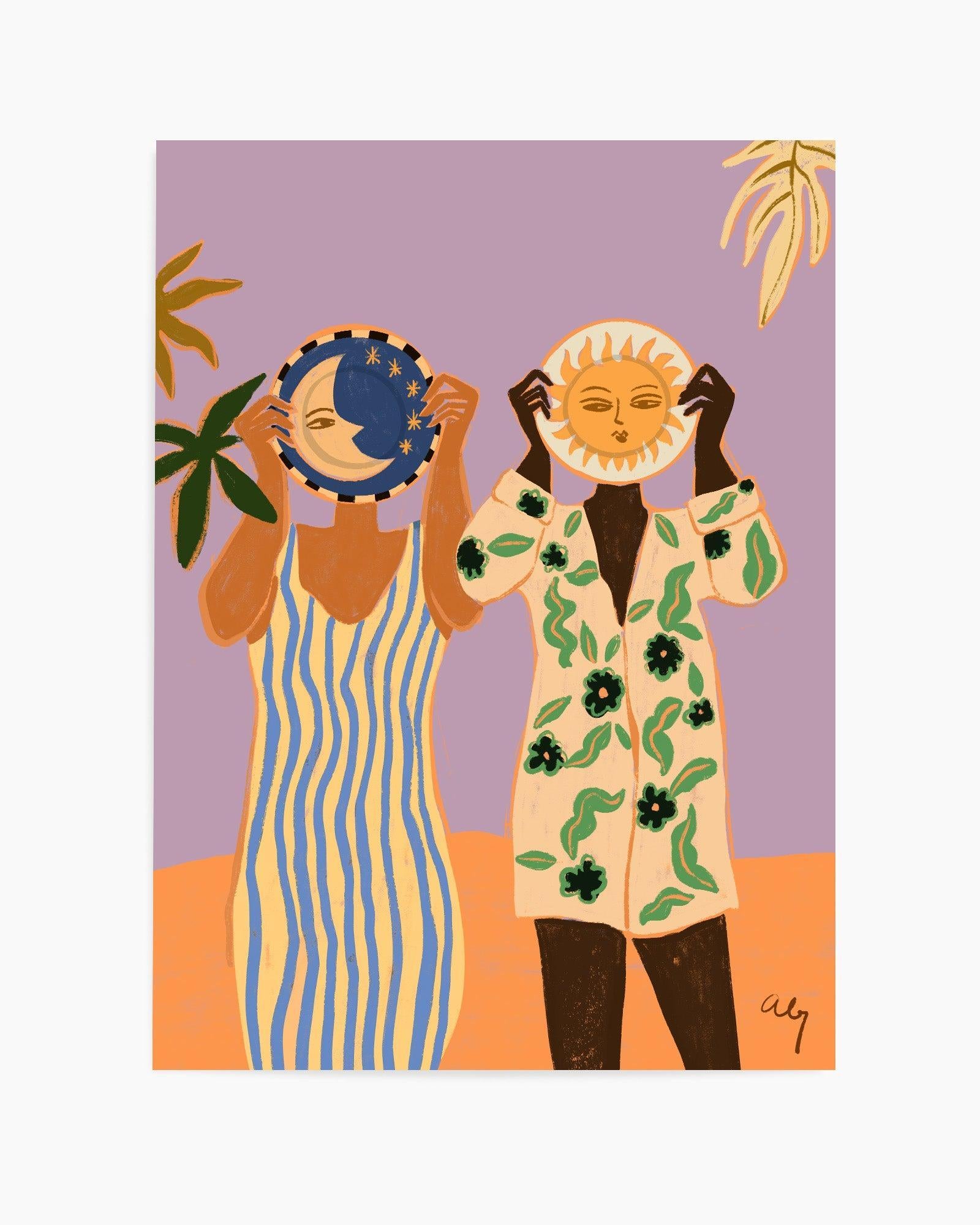Sun & Moon by Arty Guava | Art Print from Olive et Oriel where you can shop wallpaper and artworks online
