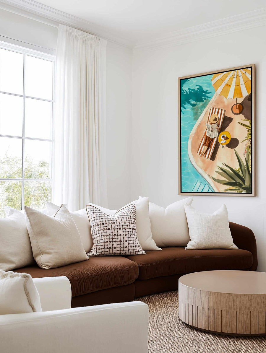 Sunbathers Delight | Framed Canvas Art Print from Olive et Oriel where you can shop wallpaper and artworks online