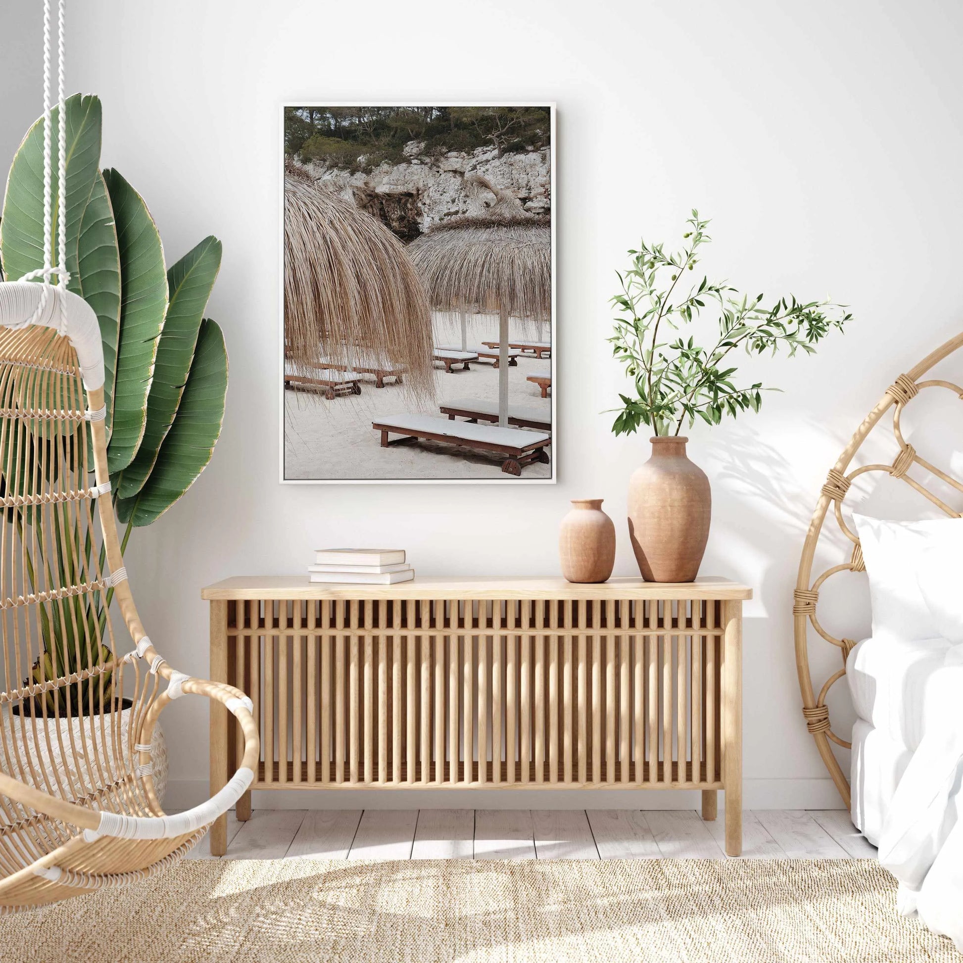 Sunbeds in Italy by Renee Rae | Framed Canvas Art Print from Olive et Oriel where you can shop wallpaper and artworks online