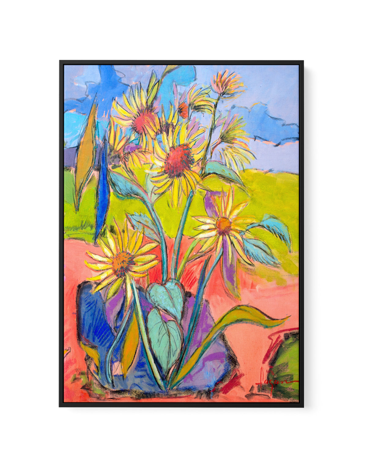 Sunflower Dance by Dorothy Fagan | Framed Canvas Art Print