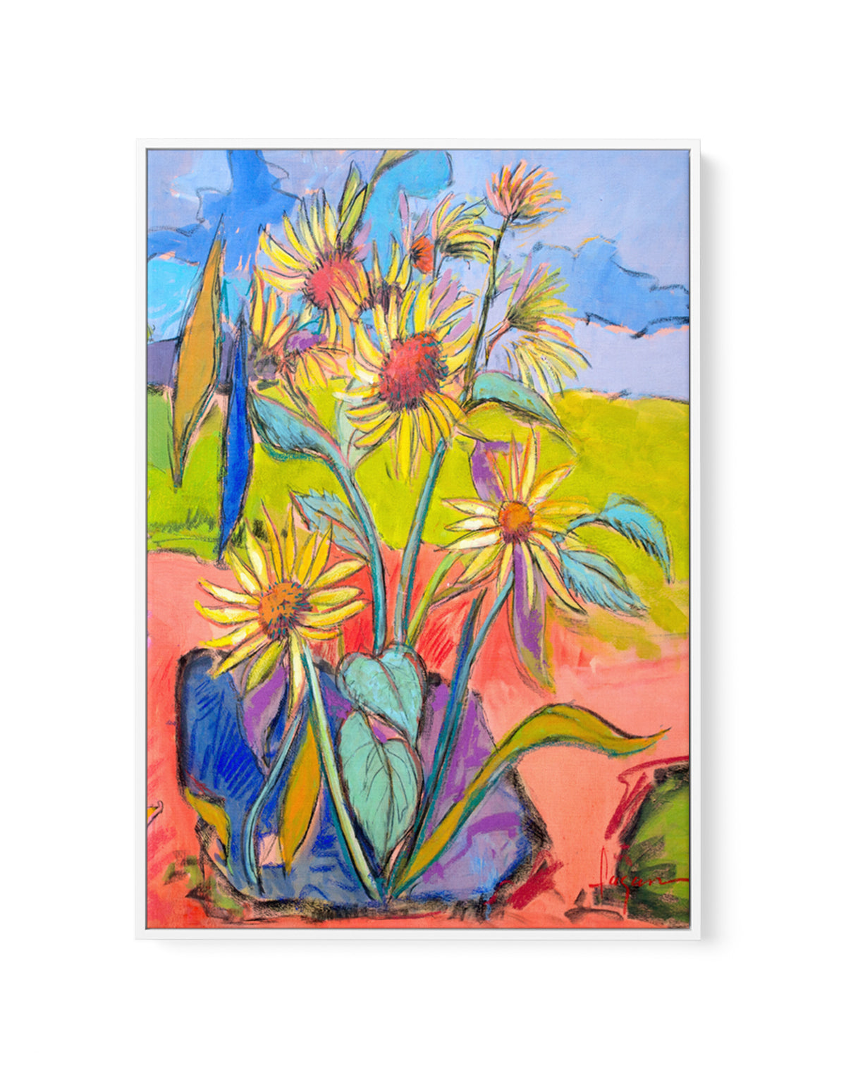 Sunflower Dance by Dorothy Fagan | Framed Canvas Art Print