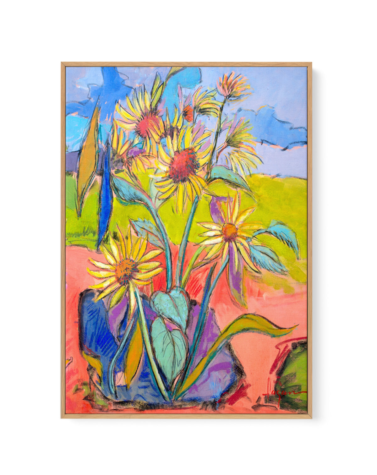 Sunflower Dance by Dorothy Fagan | Framed Canvas Art Print