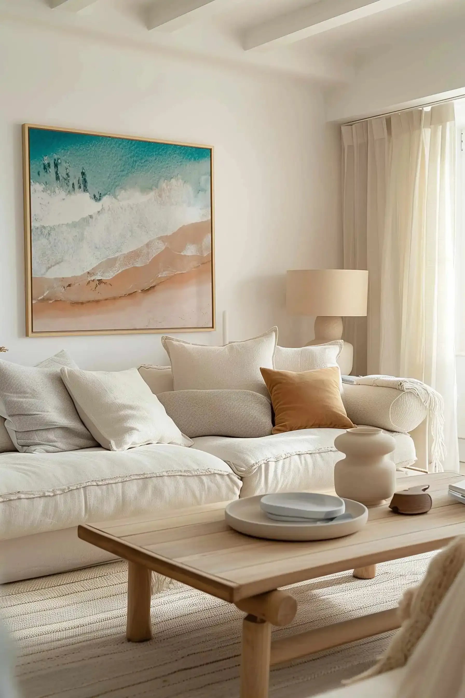 Sunkissed Sands | Aerial Photo Wall Framed Canvas Art Print from Olive et Oriel where you can shop wallpaper and artworks online