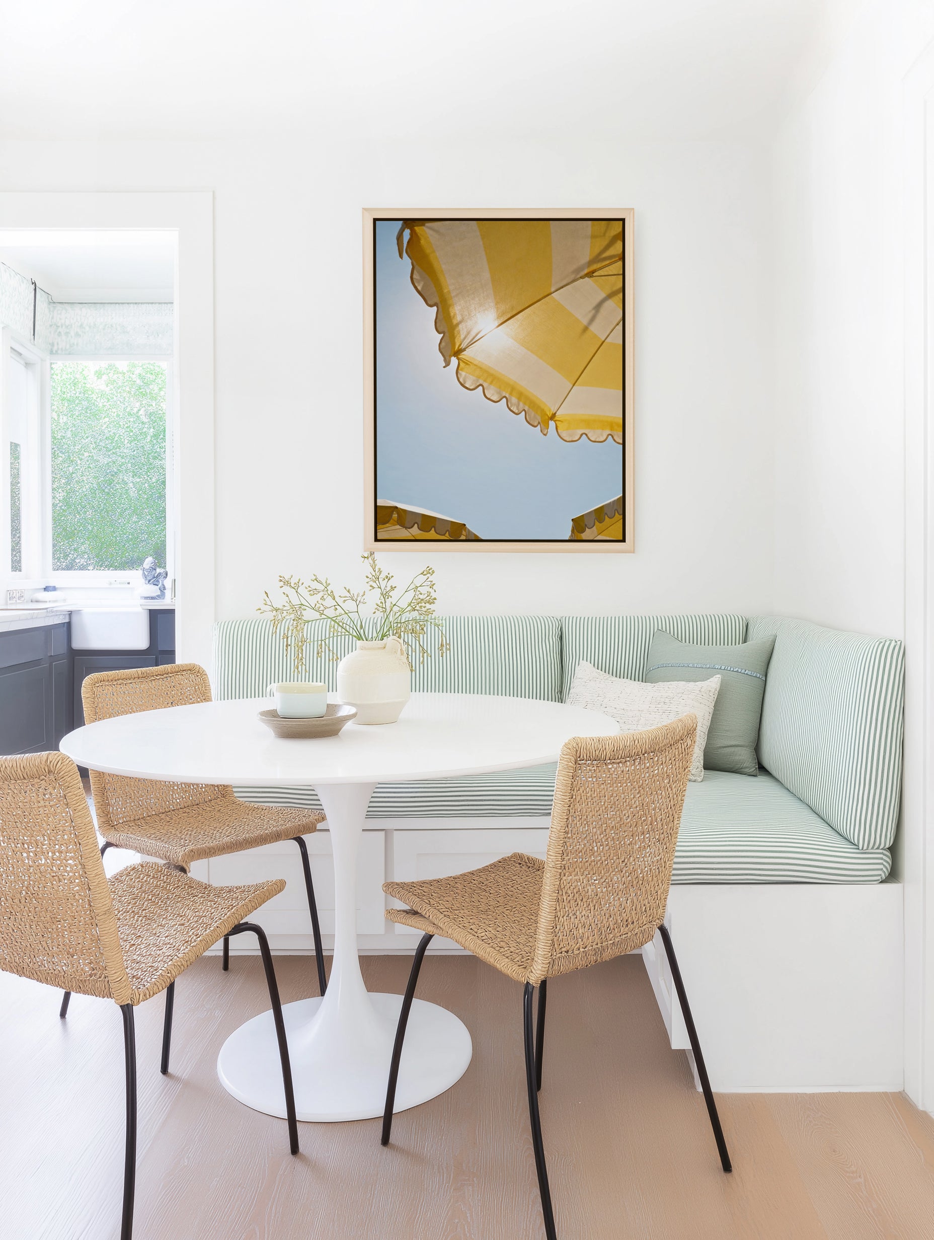 Sunlit Stripe | Framed Canvas Art Print from Olive et Oriel where you can shop wallpaper and artworks online